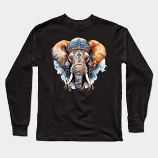 Watercolor Boho Elephant #1 Long Sleeve T-Shirt